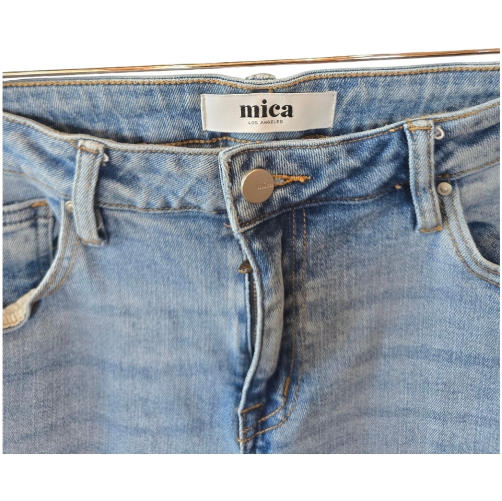 Wide Leg Flare Jeans in Light Blue - Picture 2 of 8